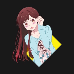 Mizuhara Chizuru small logo from Rent A Girlfriend Anime and Manga T-Shirt