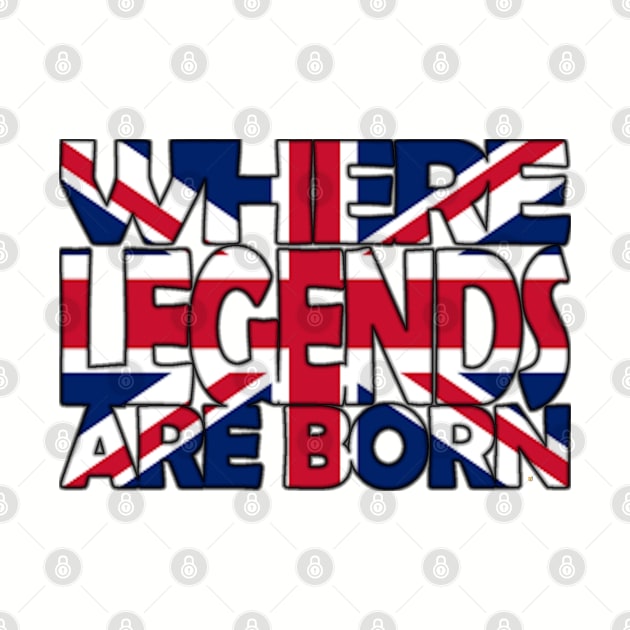 United Kingdom Flag - Where Legends Are Born - Soca Mode by Soca-Mode