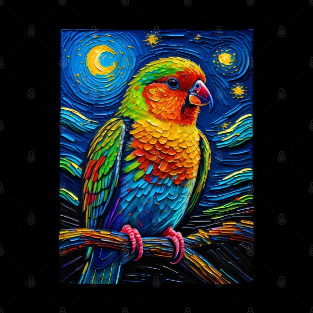 Lovebird in starry night by FUN GOGH