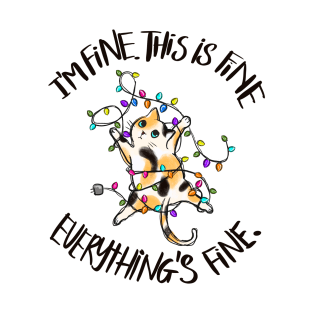 I'm Fine Cat Christmas Mess T-Shirt