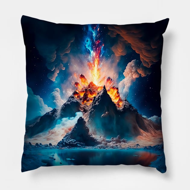 Cosmic Eruption Pillow by James Garcia