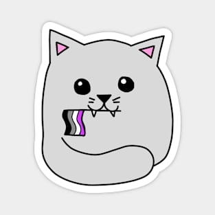 asexual pride flag cat Magnet