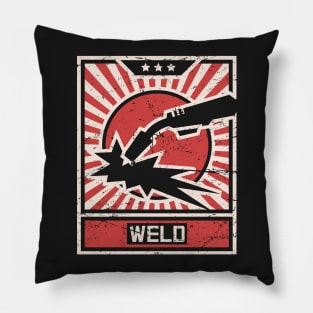 WELD | Vintage Welding Propaganda Poster Pillow