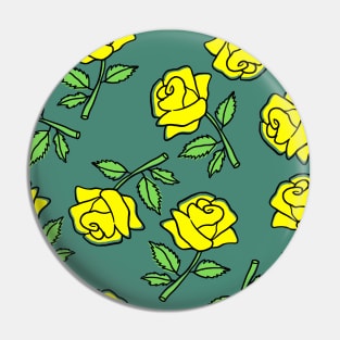 Yellow Roses in Alexandrite Color Pin