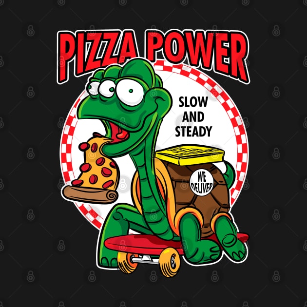 Pizza Power - Mutant Turtle Skateboard Pizza Delivery by eShirtLabs