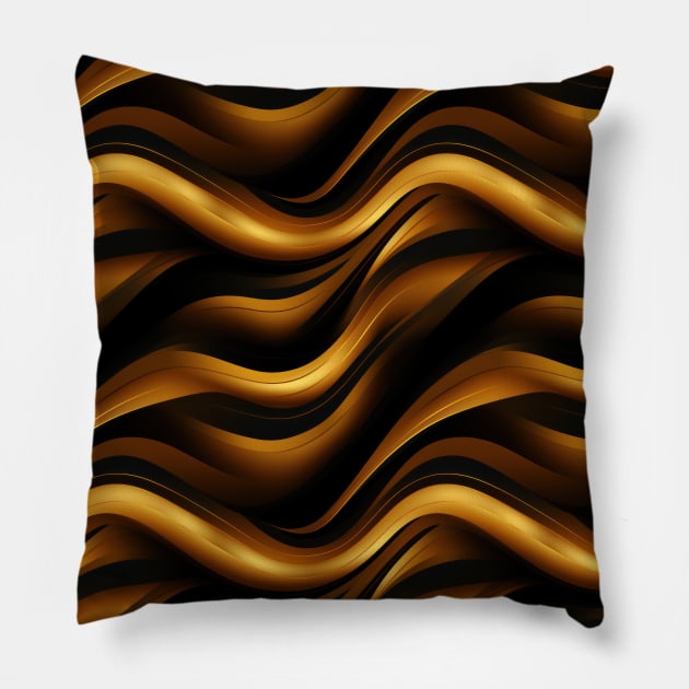 Golden Harmony: Abstract Stripes in Luxe Gold Pillow by star trek fanart and more