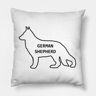 german shepherd white name silhouette Pillow