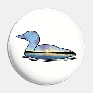 Loon Silhouette - Sunrise Pin