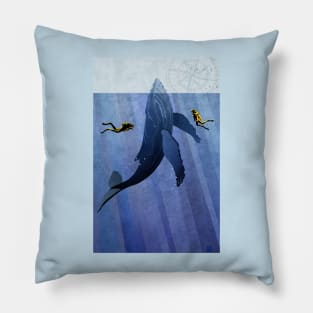 Whale Scuba divers Pillow