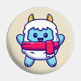 Cute Yeti Kid Cartoon Pin