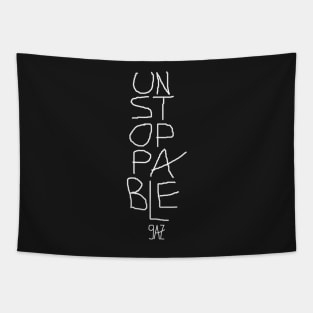 Unstoppable black background by 9AZ Tapestry