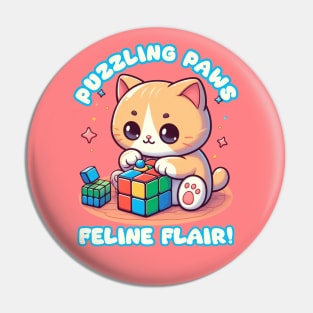 Puzzling paws feline flair Pin