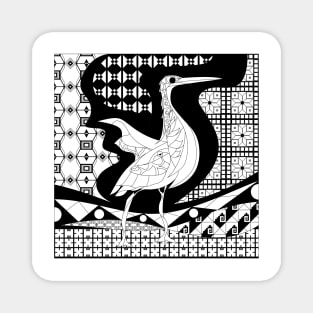 agami heron garza bird in ecopop talavera azulejo pattern wallpaper arts Magnet