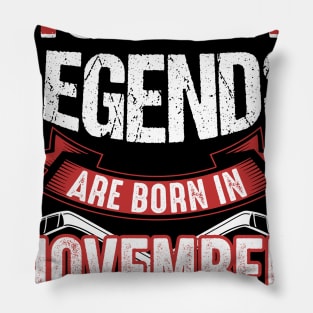 Hockey Legends Are Born In November Pillow