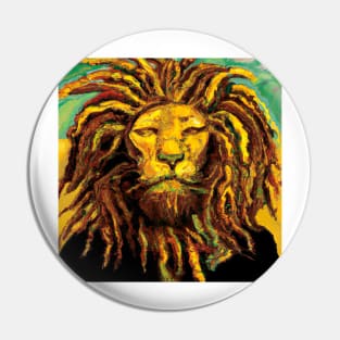 Impressionist painting of a lion Pin