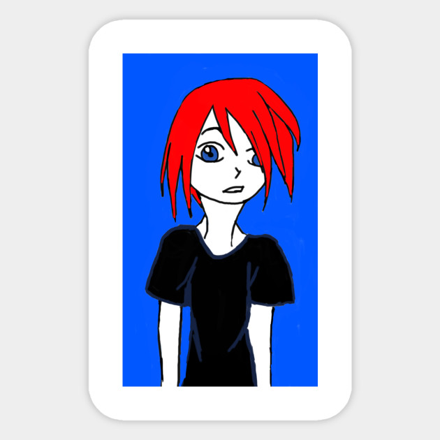Emo Anime Guy With Red Hair