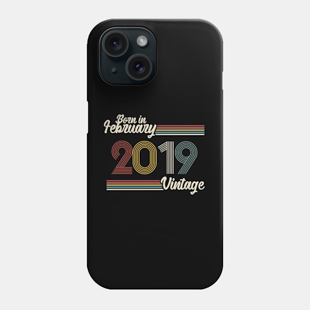 Vintage Born in February 2019 Phone Case by Jokowow