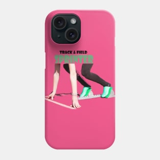 Female sprinter runner in the starting blocks Phone Case