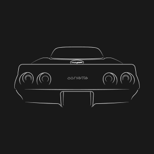 1980 Chevrolet C3 Corvette - rear stencil, white T-Shirt