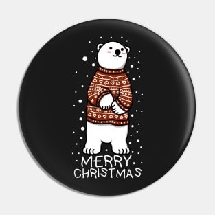 Polar Bear Merry Chritmas Pin