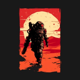 Solitary Marine on Mars - Scifi T-Shirt