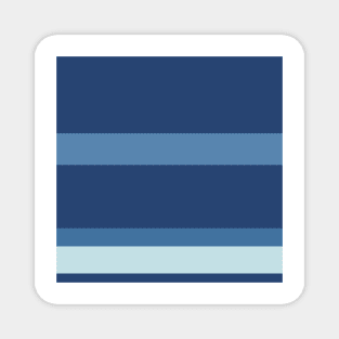 An unparagoned jumble of Light Grey, Police Blue, Rackley and Queen Blue stripes. Magnet