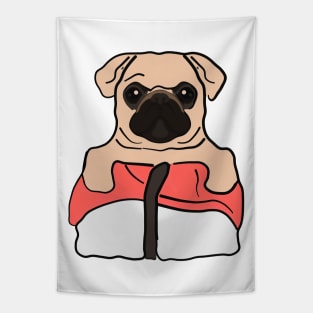 Funny Pug Sushi Tapestry