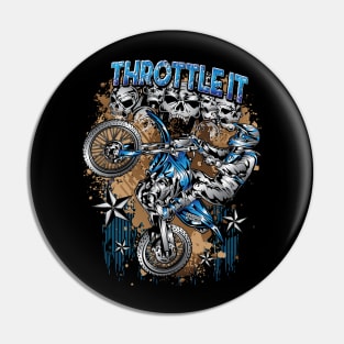 Skull Throttle It Dirtbiker Pin