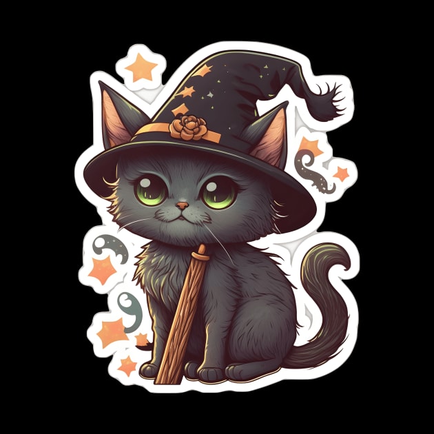 Cute little witchy cat by WhispersOfColor