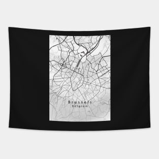 Brussels Belgium City Map Tapestry