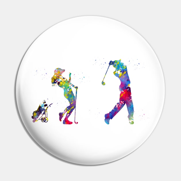 Golfer couple Pin by erzebeth