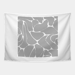 White Grey Abstract Art Tapestry