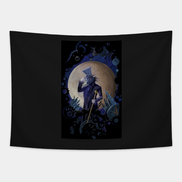 steampunk crow time keeper Tapestry by SFDesignstudio