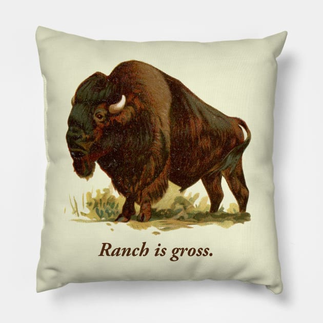 Funny Buffalo NY Gift Chicken Wings Ranch is Gross Blue Cheese Lover Pillow by PodDesignShop