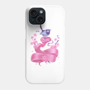 Pink snake and bird Phone Case