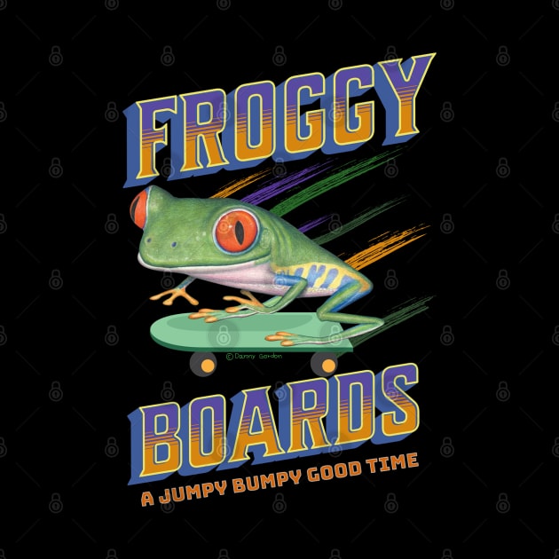 Funny Cute Red Eyed Tree Frog Skateboard by Danny Gordon Art