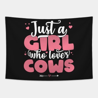 Just A Girl Who Loves Cows - Cute farmer gift design Tapestry