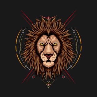 King lion illustration with sacred symbol T-Shirt