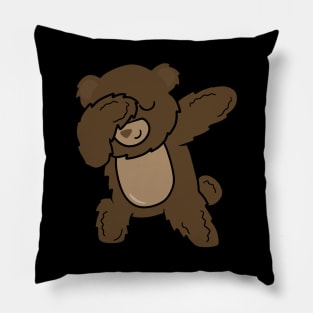 Cute Brown Bear Funny Dabbing Dance Dab Pillow