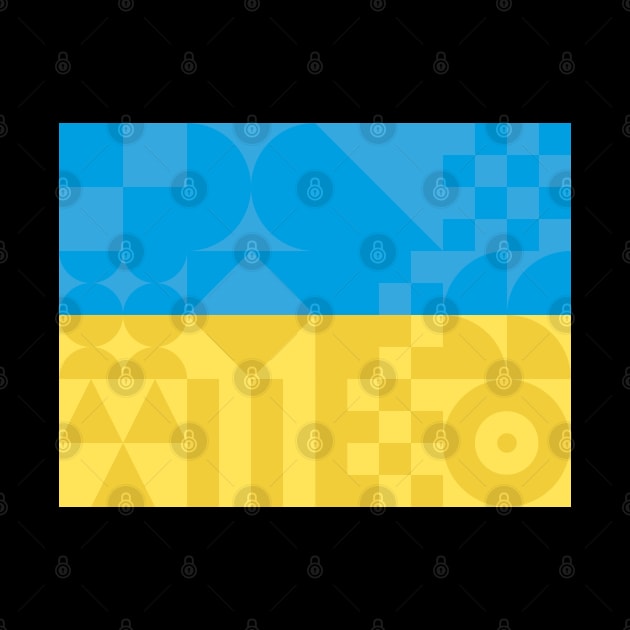 Ukrainian Flag in Geometric design by Evgenija.S