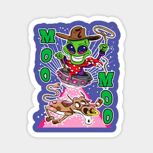 Moo Moo Alien Abduction Cow Magnet