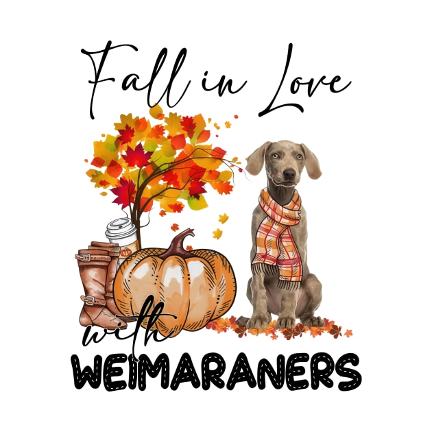 Fall In Love With Weimaraners Fall Pumpkin Thanksgiving by Gearlds Leonia