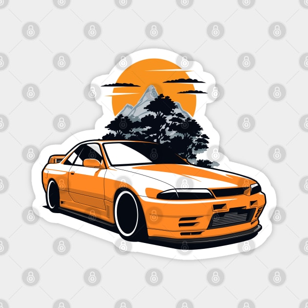 Orange R32 GTR Skyline Magnet by KaroCars
