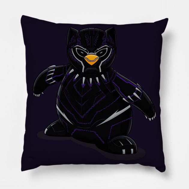 Black Panther Penguin Mashup Pillow by Sketchbook ni Abi