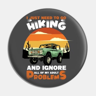 Funny hiking mountains cross country road vintage sunset Pin