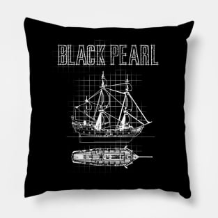 Black Pearl Blueprint Pillow