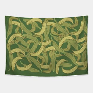 fresh yellow bananas on green background pattern Tapestry