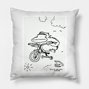 Tricycle Ape Jumps Off Ramp Pillow