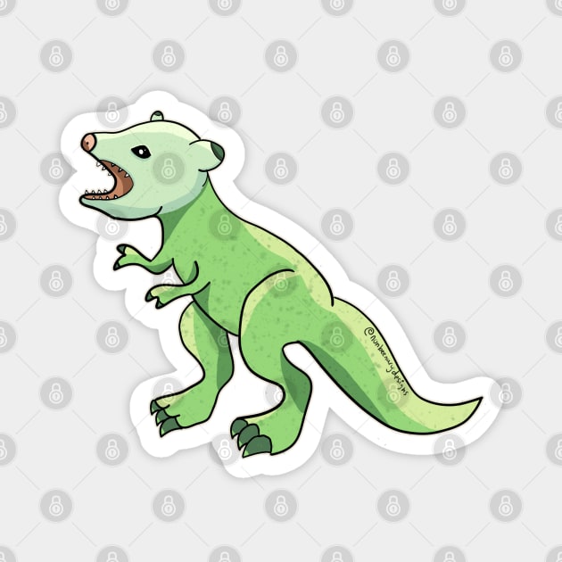 Opossum Dinosaur Hybrid: Opus Rex Magnet by nonbeenarydesigns