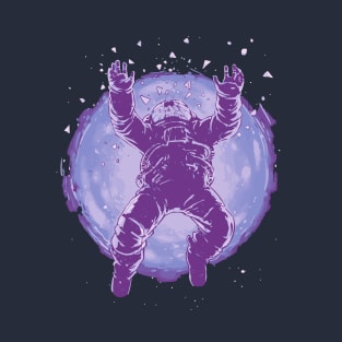 Astronaut Falling Retro Colour T-Shirt